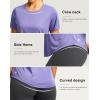 imageWomens Short Sleeve Workout Shirts Breathable UPF 50 Sun Protection TShirts Quick Dry Gym Running Hiking TopsHeather Purple