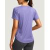 imageWomens Short Sleeve Workout Shirts Breathable UPF 50 Sun Protection TShirts Quick Dry Gym Running Hiking TopsHeather Purple