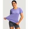 imageWomens Short Sleeve Workout Shirts Breathable UPF 50 Sun Protection TShirts Quick Dry Gym Running Hiking TopsHeather Purple