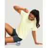 imageWomens Short Sleeve Workout Shirts Breathable UPF 50 Sun Protection TShirts Quick Dry Gym Running Hiking TopsLight Yellow