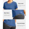 imageWomens Short Sleeve Workout Shirts Breathable UPF 50 Sun Protection TShirts Quick Dry Gym Running Hiking TopsNavy Blue