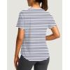 imageWomens Short Sleeve Workout Shirts Breathable UPF 50 Sun Protection TShirts Quick Dry Gym Running Hiking TopsNavy Stripe