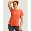imageWomens Short Sleeve Workout Shirts Breathable UPF 50 Sun Protection TShirts Quick Dry Gym Running Hiking TopsOrangered