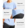 imageWomens Short Sleeve Workout Shirts Breathable UPF 50 Sun Protection TShirts Quick Dry Gym Running Hiking TopsSnow Blue