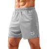 imageG Gradual Mens Gym Shorts 5quot7quot10quot with Zipper Pockets Basketball Athletic Mesh Quick Dry Shorts for Workout Running TennisLight Grey