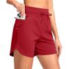 imageG Gradual Womens 5quot Athletic Running Shorts with Zip Pockets Stretchy Quick Dry High Waisted for Workout Gym HikingRed