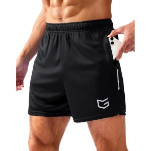 imageG Gradual Mens Gym Shorts 5quot7quot10quot with Zipper Pockets Basketball Athletic Mesh Quick Dry Shorts for Workout Running TennisBlack