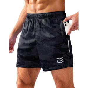 imageG Gradual Mens Gym Shorts 5quot7quot10quot with Zipper Pockets Basketball Athletic Mesh Quick Dry Shorts for Workout Running TennisCamo Black