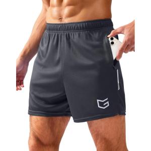 imageG Gradual Mens Gym Shorts 5quot7quot10quot with Zipper Pockets Basketball Athletic Mesh Quick Dry Shorts for Workout Running TennisDark Grey