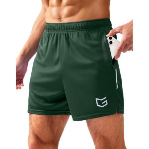 imageG Gradual Mens Gym Shorts 5quot7quot10quot with Zipper Pockets Basketball Athletic Mesh Quick Dry Shorts for Workout Running TennisDark Olive