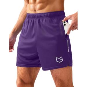 imageG Gradual Mens Gym Shorts 5quot7quot10quot with Zipper Pockets Basketball Athletic Mesh Quick Dry Shorts for Workout Running TennisPurple