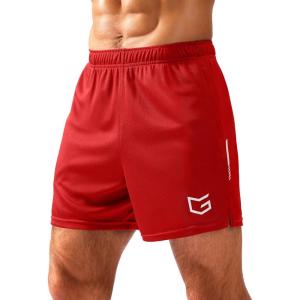 imageG Gradual Mens Gym Shorts 5quot7quot10quot with Zipper Pockets Basketball Athletic Mesh Quick Dry Shorts for Workout Running TennisRed