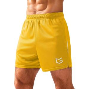 imageG Gradual Mens Gym Shorts 5quot7quot10quot with Zipper Pockets Basketball Athletic Mesh Quick Dry Shorts for Workout Running TennisYellow