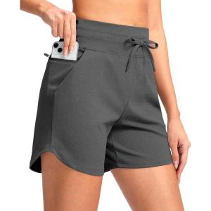 imageG Gradual Womens 5quot Athletic Running Shorts with Zip Pockets Stretchy Quick Dry High Waisted for Workout Gym HikingCharcoal