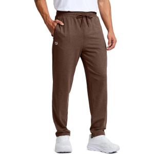 imageG Gradual Mens Sweatpants with Zipper Pockets Lightweight Athletic Workout Pants Soft Casual Lounge Sweat Pants for MensMedium Brown Heather
