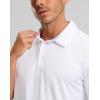 imageGolf Shirts Heather Polo Short Sleeve Dry Fit Lightweight Moisture Wicking Collared Shirts Casual Athletic Business White L
