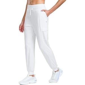 imageG Gradual Joggers for Women 4 Pockets High Waisted Athletic Jogger Pants Soft Sweatpants for Workout Running TravelWhite