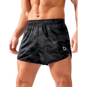 imageG Gradual Running Shorts for Men 35 inch Lightweight Breathable Gym Shorts with Brief Liner Athletic Training Workout SportCamo Black
