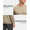 imageG Gradual Mens Sweatshirt Geometric Textured Crewneck Sweater Long Sleeves Casual Dressy Pullover ShirtsLight Khaki