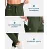 imageG Gradual Womens Fleece Lined Joggers with Zipper Pocket Water Resistant Running Hiking Pants Winter Warm Thermal SweatpantsOlive