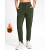 imageG Gradual Womens Fleece Lined Joggers with Zipper Pocket Water Resistant Running Hiking Pants Winter Warm Thermal SweatpantsOlive
