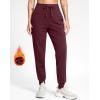 imageG Gradual Womens Fleece Lined Joggers with Zipper Pocket Water Resistant Running Hiking Pants Winter Warm Thermal SweatpantsWine