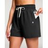 imageG Gradual Womens Swim Shorts 4quot Quick Dry Board Shorts with Boxer Liner Deep Pockets Trunks for Water Fun Beach Surf PoolBlack