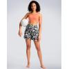 imageG Gradual Womens Swim Shorts 4quot Quick Dry Board Shorts with Boxer Liner Deep Pockets Trunks for Water Fun Beach Surf PoolBlack White Leaf Floral