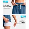 imageG Gradual Womens Swim Shorts 4quot Quick Dry Board Shorts with Boxer Liner Deep Pockets Trunks for Water Fun Beach Surf PoolBlue Grey