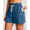 imageG Gradual Womens Swim Shorts 4quot Quick Dry Board Shorts with Boxer Liner Deep Pockets Trunks for Water Fun Beach Surf PoolBlue Grey