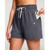 imageG Gradual Womens Swim Shorts 4quot Quick Dry Board Shorts with Boxer Liner Deep Pockets Trunks for Water Fun Beach Surf PoolDark Grey