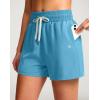 imageG Gradual Womens Swim Shorts 4quot Quick Dry Board Shorts with Boxer Liner Deep Pockets Trunks for Water Fun Beach Surf PoolLight Blue