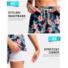 imageG Gradual Womens Swim Shorts 4quot Quick Dry Board Shorts with Boxer Liner Deep Pockets Trunks for Water Fun Beach Surf PoolNavy Flower