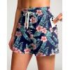 imageG Gradual Womens Swim Shorts 4quot Quick Dry Board Shorts with Boxer Liner Deep Pockets Trunks for Water Fun Beach Surf PoolNavy Flower