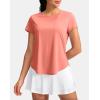 imageG Gradual Womens Workout Tops Short Sleeve Lightweight Athletic Yoga Running Shirts Loose Fit Quick Dry Gym TShirtsCoral Pink