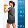 imageG Gradual Womens Workout Tops Short Sleeve Lightweight Athletic Yoga Running Shirts Loose Fit Quick Dry Gym TShirtsHeather Dark Grey