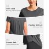 imageG Gradual Womens Workout Tops Short Sleeve Lightweight Athletic Yoga Running Shirts Loose Fit Quick Dry Gym TShirtsHeather Dark Grey