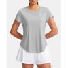 imageG Gradual Womens Workout Tops Short Sleeve Lightweight Athletic Yoga Running Shirts Loose Fit Quick Dry Gym TShirtsLight Grey