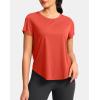 imageG Gradual Womens Workout Tops Short Sleeve Lightweight Athletic Yoga Running Shirts Loose Fit Quick Dry Gym TShirtsOrange Red
