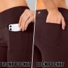 imageG Gradual Womens Yoga Pants with Pockets Flare Leggings High Waist Yoga Dress Pants Tall Bootcut Casual WorkBrown