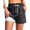 imageG Gradual Womens Swim Shorts 4quot Quick Dry Board Shorts with Boxer Liner Deep Pockets Trunks for Water Fun Beach Surf PoolBlack Camo