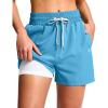 imageG Gradual Womens Swim Shorts 4quot Quick Dry Board Shorts with Boxer Liner Deep Pockets Trunks for Water Fun Beach Surf PoolLight Blue