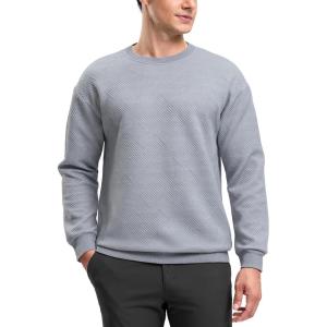 imageG Gradual Mens Sweatshirt Geometric Textured Crewneck Sweater Long Sleeves Casual Dressy Pullover ShirtsHeather Grey