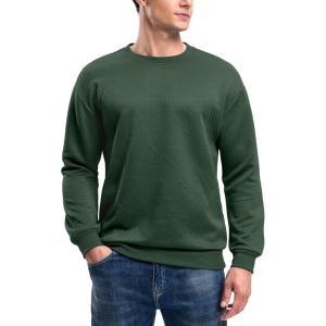 imageG Gradual Mens Sweatshirt Geometric Textured Crewneck Sweater Long Sleeves Casual Dressy Pullover ShirtsMineral Green