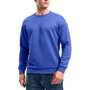 imageG Gradual Mens Sweatshirt Geometric Textured Crewneck Sweater Long Sleeves Casual Dressy Pullover ShirtsVivid Blue