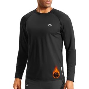 imageG Gradual Mens Thermal Shirts Long Sleeve Athletic Workout TShirts Crewneck Fleece Lind Base Layer for Men Cold WeatherBlack