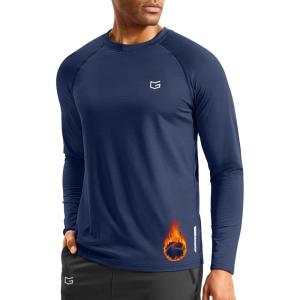 imageG Gradual Mens Thermal Shirts Long Sleeve Athletic Workout TShirts Crewneck Fleece Lind Base Layer for Men Cold WeatherDark Blue