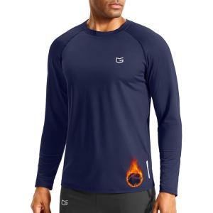 imageG Gradual Mens Thermal Shirts Long Sleeve Athletic Workout TShirts Crewneck Fleece Lind Base Layer for Men Cold WeatherNavy