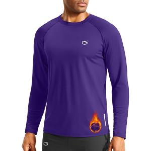 imageG Gradual Mens Thermal Shirts Long Sleeve Athletic Workout TShirts Crewneck Fleece Lind Base Layer for Men Cold WeatherPurple