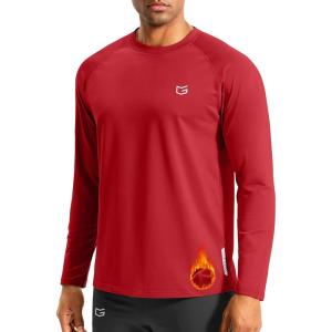 imageG Gradual Mens Thermal Shirts Long Sleeve Athletic Workout TShirts Crewneck Fleece Lind Base Layer for Men Cold WeatherRed